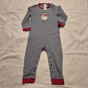 Baby Boden boys or girls 18-24 months months blue and white striped romper VGUC